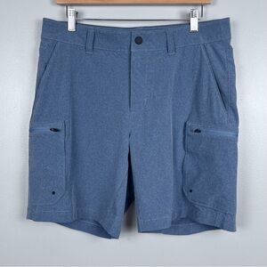 Eddie Bauer Men's Blue Hybrid Cargo Shorts Size 33; Outdoor, Hiking, Travel